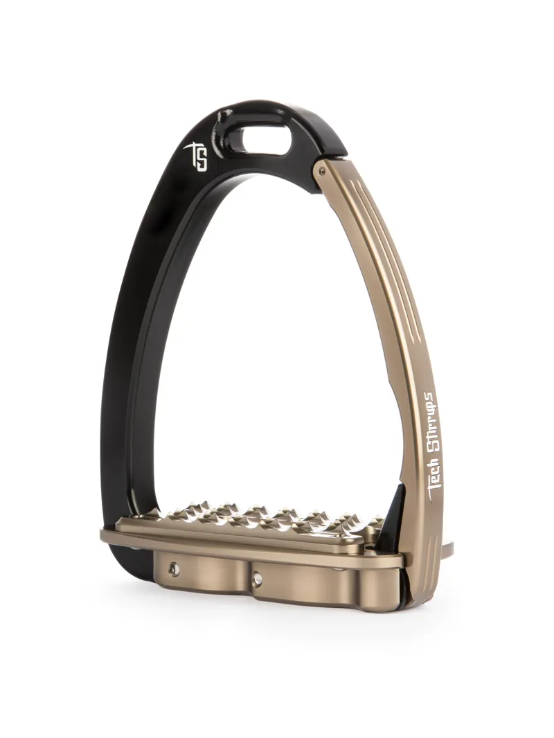 Tech Venice Sloped Evo Safety Stirrups-Black/Brown